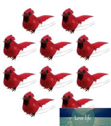 10 Pcs Christmas Cardinals Artificial Red Bird Christmas Tree Pendants Lifelike Decorations for Holiday Parties Factory expe9261016