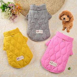 Dog Apparel Winter Pet Clothing Bread Padded Clothes Vest Coat Puppy Jacket Diamond Pattern Suitable For Teddy Pupy