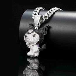 Hip Hop Jewellery Devil Kuromi Kuromi Cartoon Pendant Necklace S925, Personalised Versatile Design Necklace
