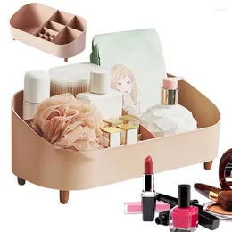 Storage Boxes Countertop Cosmetic Case Milky White Container With Grid Lipstick Sorting Box Dressing Table Rack Accessories