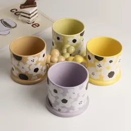 Mugs Creative Mug Simple Milk Flower Porcelain Crockery Lovely Couple Drinking Coffee Tea Cup Gift Box Ceramic Cow Cups Drinkware