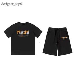 Mens TShirts high quality Clothing fashion designer Trapstar T Shirt Set Embroidered Chenille Decoded Chort Ice Flavours and Womens Shorts cotton material 18a9