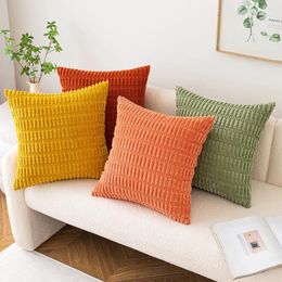 Pillow Pure Colour Velvet Cover Candy 45x45cm Ins Style Fashion Sofa Office Waist Back Home Decor