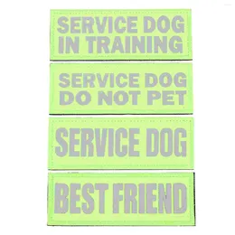 Dog Collars 4 Pcs Service Removable Labels Label Pets Accessory Portable Reflective Patch Tag Wear-resistant Nylon Harness Patches