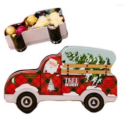 Storage Bottles Iron Christmas Candy Box Cookie Boxes For Tinplate Metal Container Truck Shape Tin Party Supplies Cand