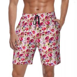 Men's Shorts Man Board Pretty Rose Hawaii Swim Trunks Watercolour Floral Quick Dry Sports Trendy Plus Size Beach