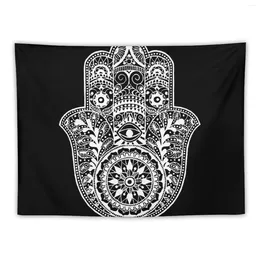 Tapestries White Hamsa Hand Tapestry Wall Deco Hanging Room Decor For Girls Wallpaper Bedroom