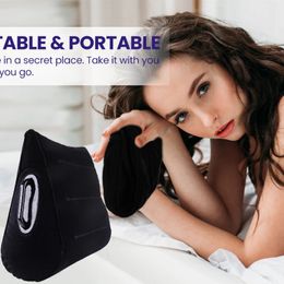 Adult Game Sex Pillow Magic Wedge Cushion Flocking Foldable Couples Exotic Love Toy Inflatable Aid Pillows For Rest Use 240507