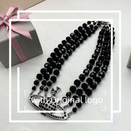 Fashion Brand Top Designer Jewelry Pendant Viviane Westwood Necklace Letter Chokers Luxury Jewelry Woman Metal Pearl Necklace Chain Tiffanyjewelry 857