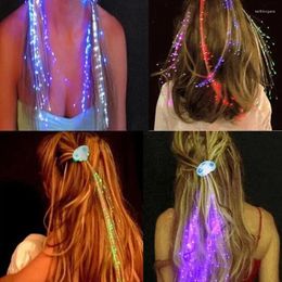 Party Decoration Colourful LED Glowing Flash Wigs Hair Braided Clip Hairpin Show Year Christmas Decor Supplies Holiday DIY