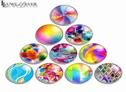 10mm 12mm 14mm 16mm 20mm 25mm 30mm 525 Color pattern Round Glass Cabochon Jewelry Finding Fit 18mm Snap Button Charm Bracelet Neck9597743