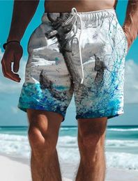 Men's Shorts Anchor Resort 3D Printed Board Swim Trunks Elastic Drawstring Classic Stretch Short Hawaiian Style Holiday Beach
