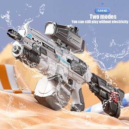 Gun Toys Sand Play Water Fun M416 electric water gun fully automatic suction and high-tech burst water gun beach outdoor water battle toyL2405