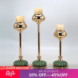 Candle Holders Electroplating Creative Holder Retro Ceramic Candlestick Middle East Wedding Decoration Candlelight Dinner