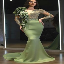 arabic aso ebi mermaid luxurious sexy evening dresses lace beaded prom dresses crystals formal party second reception gowns zj853 228Z