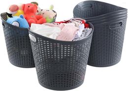 Laundry Bags 40 L Waterproof Plastic Tall Flex Basket With Handles 6 Packs