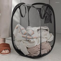 Laundry Bags Foldable Nylon Material Storage Basket For Children's Dirty With Mesh And Handles Can Ensure Ventilation Convenient To Carry