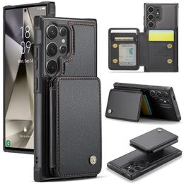 2in1 Detachable Leather Card Holder Wallet Case For Samsung Galaxy S24 Ultra S23 S22 S21, Magnetic Flip Kickstand RFID Blocking phone Cover