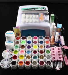 Whole FT111 New Pro 36W UV GEL Lamp 36 Colours UV Gel Nail Art Tools Sets Kits UV gel kit lamp kit7722006