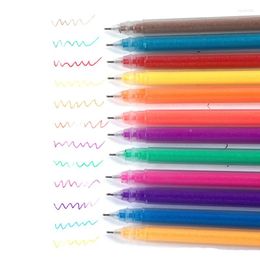 12Pcs/set Colours Kawaii Glitter Gel Pen Cute Coloured Drawing Highlighter Marker For Girl Kids Gift DIY School Art Stationery