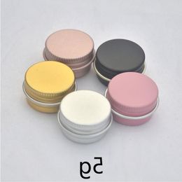 5g Empty Aluminium Jar Lip Balm Cosmetic Makeup Honey Cream Bottle Refillable Small Metal Containers Rose Gold Silver Pink 5ml Uevdj