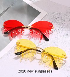 Sunglasses Funny Womens Shades Fashion Rimless Women 2021 Vintage Tears Sun Glasses Men Candy Colors Eyewear UV400 NX9672946