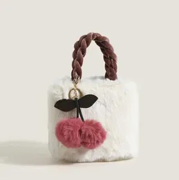 Waist Bags NONSAR Cherry Girl Plush Super Cute Furry Bag Autumn Winter One-shoulder Messenger