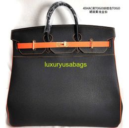 Bk Leather Handbag Trusted Luxury 45cm Platinum Bag Canvas Cowhide Unisex Large Capacity Handbag Cowhide Travel Bag Customization have logo HB1Z