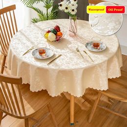 Table Cloth European Style Waterproof Oil AND Scald Resistant Washable Tablecloth For El Household Circular Meals.