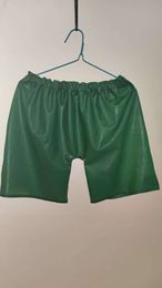 Latex Gummi Rubber Metallic green shorts tights Party Cosplay S-XXL