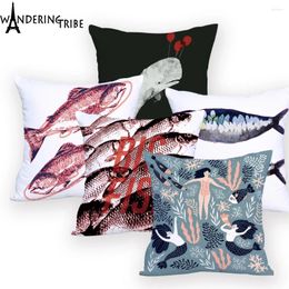 Pillow Ocean Cover Colorful Almohadones Decorativos Office Personalized Throw Pillows Seahorse Bedroom Custom Printed