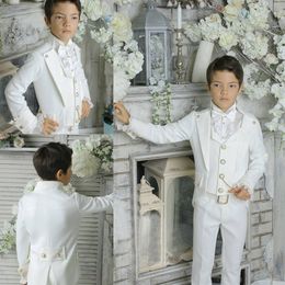 Noble Royal Boys Wear Tuxedos Kids Dinner Suits Three Piece Boy Peaked Lapel Formal Suit Tuxedo for Children Jacket Vest Pants 271I