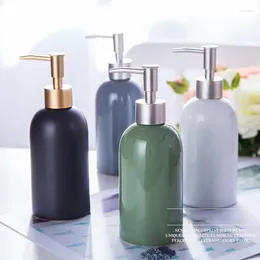 Liquid Soap Dispenser 420ML Ceramic Dispensers Emulsion Dispensing Bottle Gold Pressing Head Shower Gel Shampoo