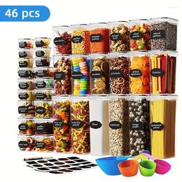Dinnerware 42pcs Jars & Canisters Storage Containers And 4pcs Measuring Cup Canister Set For Cereal Airtight