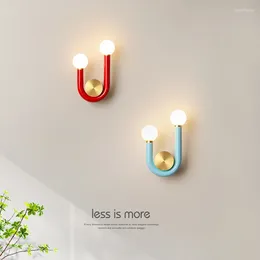 Wall Lamps Modern Creative Colourful U-shaped Bedside Lamp For Living Room Bedroom Light Sofa Background