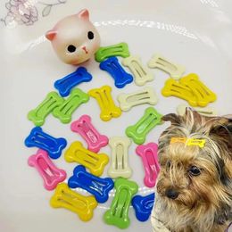 Dog Apparel Mini Pet Small Hairpins Candy Colours Puppy Cat Cute Bone Shape Clips Hair Accessories Dogs Grooming