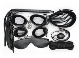 Sex Bondage Kit 7 Pcsset Sex Products Adult Games Sex Toys Set Hand Cuffs Footcuff Whip Rope Blindfold Couples Erotic Toys Y190718794635