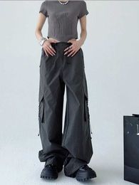 Pantaloni da donna Capris JMPRS Amreican Retro Cargo Pants Women Strtwear Hip Hop Lace Up harajuku pantaloni casual tasche allenta