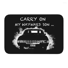 Carpets Carry On My Wayward Son Doormat Non-Slip Bathroom Kitchen Mat Bedroom Balcony Floor Door Entrance Carpet Rug