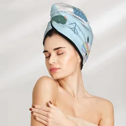 Towel Girl Hair Drying Hat Cute Llama Glasses Cactus Cap Bath MicrofiberTowel Absorption Turban