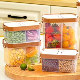 Storage Bottles Divided Sealed Transparent Plastic Household Kitchen Food-Grade Nuts Oatmeal Spice Jar Whole Grains Box