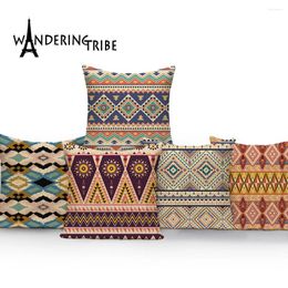 Pillow African National Stripe Bohemian Style Geometric Home Decorative Throw Covers Linen Ethnic Cover Case 45cm