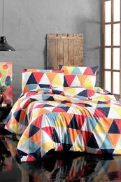 Bedding Sets Easy Iron Colorful Geometric Pattern Double Duvet Cover Set Gift Home