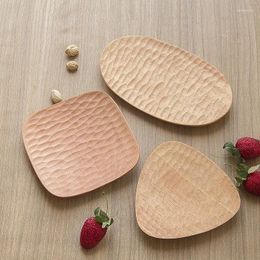 Plates Creative Triangle Snack Plate Solid Wood Tortoiseshell Beech Wooden Tableware Dish/Plate