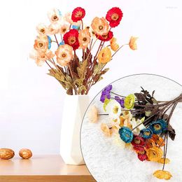 Decorative Flowers 2pcs Simulation Yu Beauty Flocking Chrysanthemum Softcover Silk Bouquet Wedding Hall