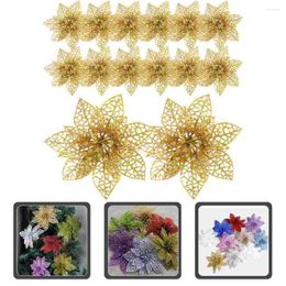 Decorative Flowers 30 Pcs Christmas Flower Fake Ornament Wreath Tree DIY Artificial Xmas Faux Garland Dusting Accessory