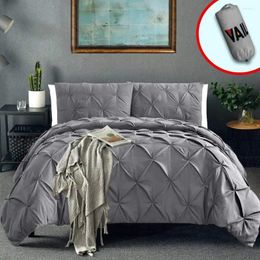 Bedding Sets 3pcs Pinch Pleat Set Home Textile Sheets Luxury Soft Bed Linens Duvet Cover And Pillowcases Comforter