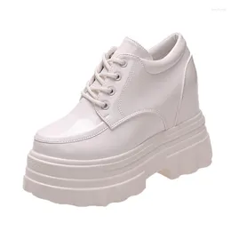 Casual Shoes Women Wedges Sport For Increasing 11CM Chunky Dad Sneakers Ladies Platform Leather Designer