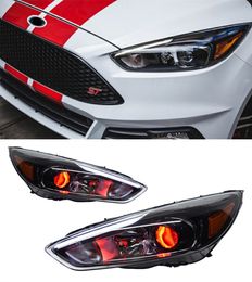 For Ford Focus RS Styling 20 15-20 18 Red Evil-eye LED Street Light Front Light Dynamic Turn Signal LED Projector Lens