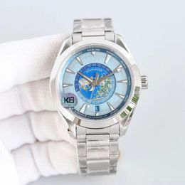 Worldtimer high-quality men's traveller's watch with fully automatic worldtimer individually adjustable sapphire crystal and three-dimensional globe pattern